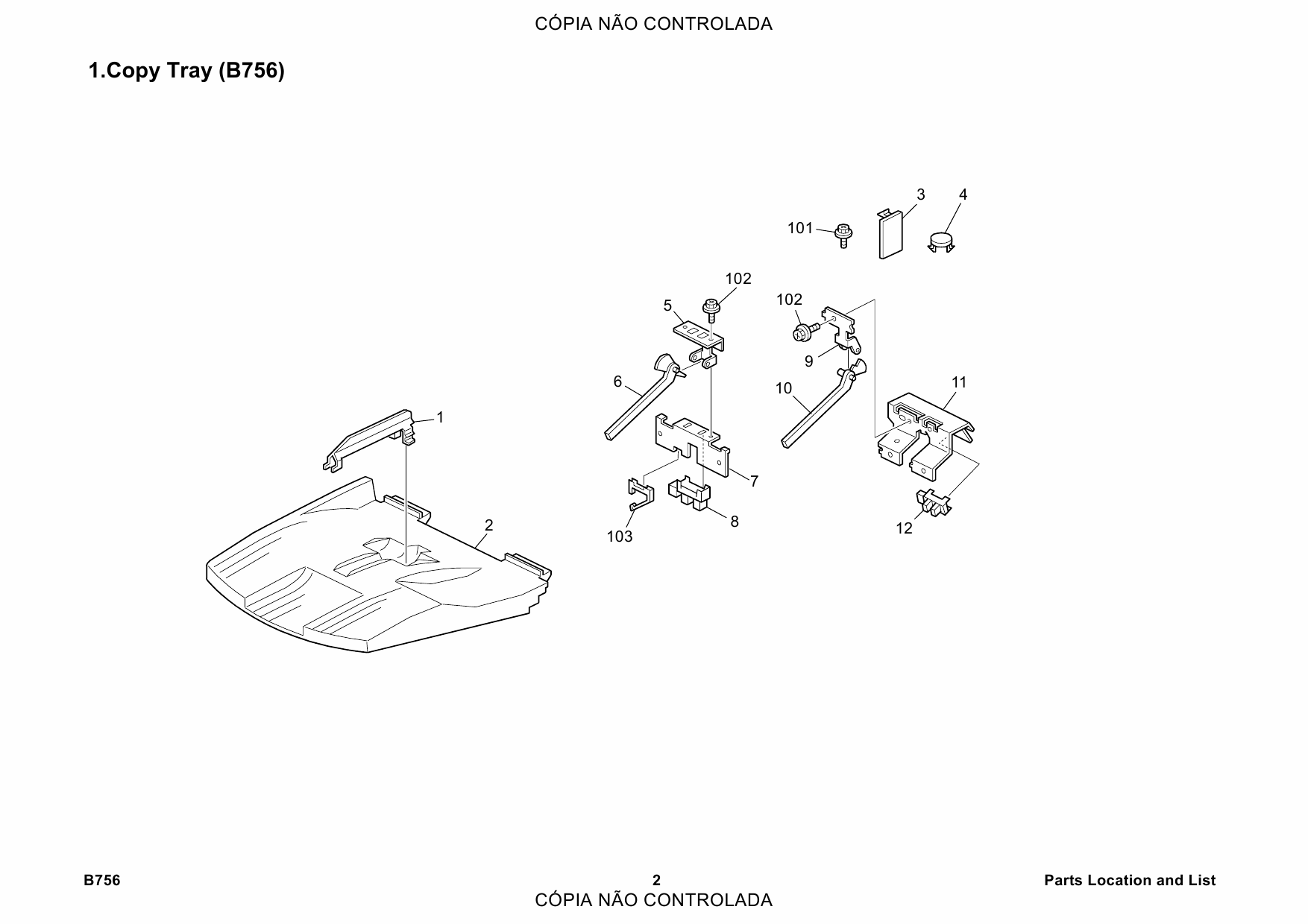 RICOH Options B756 COPY-TRAY-TYPE-2075 Parts Catalog PDF download-2